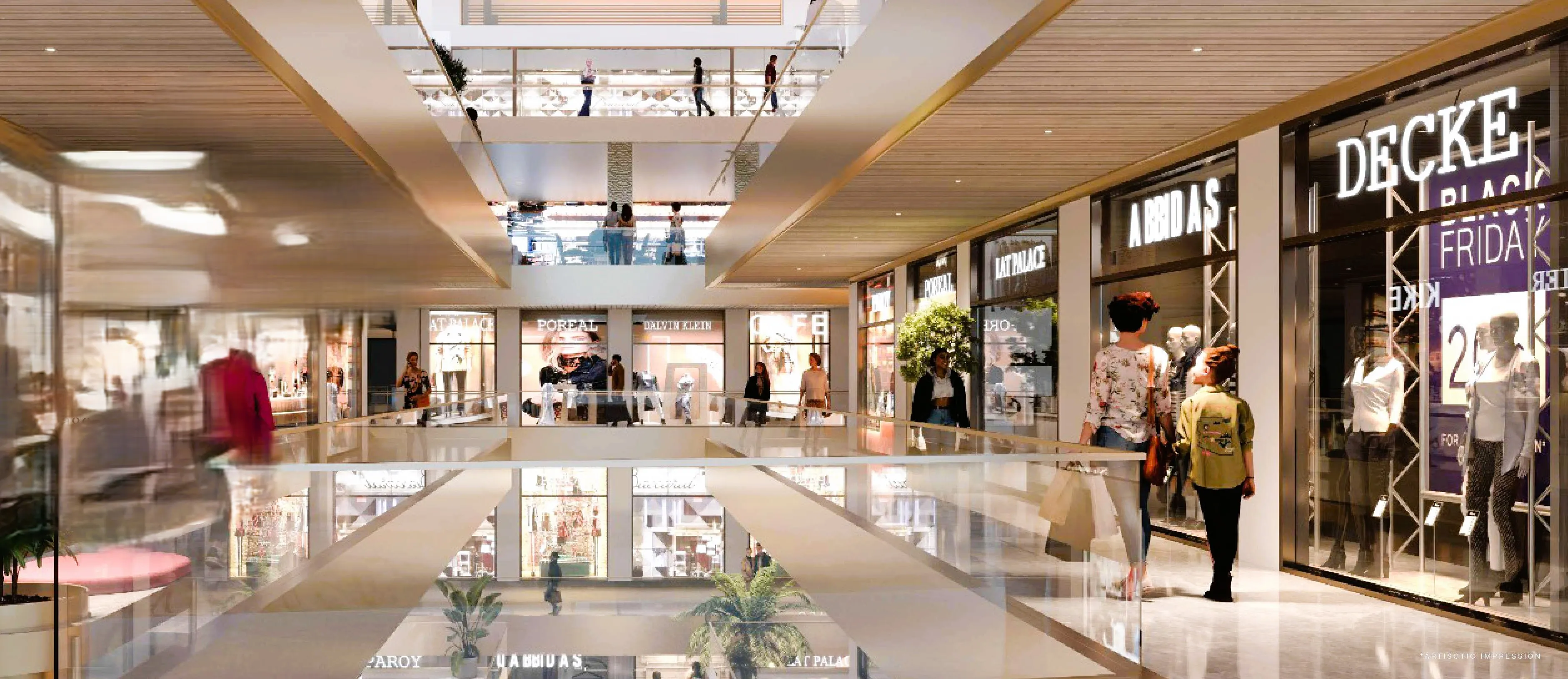 Retail atrium at Aura Vantaje
